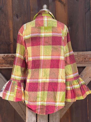 Flared Sleeve Flannel- PICNIC Size Xlarge